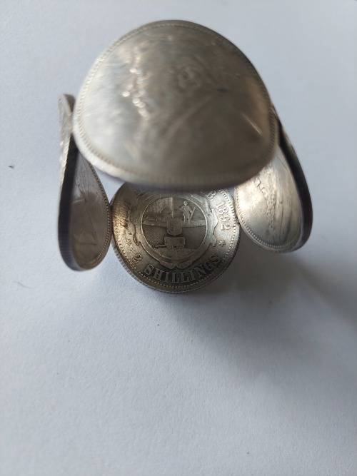 Rare!! Boer war P.O.W kruger 2 shilling silver coin napkin ring 45g Value R3500