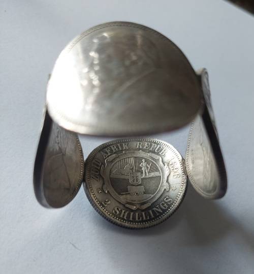 Rare!! Boer war P.O.W kruger 2 shilling silver coin napkin ring 45g Value R3500