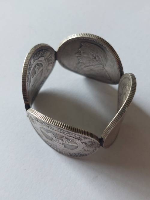 Rare!! Boer war P.O.W kruger 2 shilling silver coin napkin ring 45g Value R3500