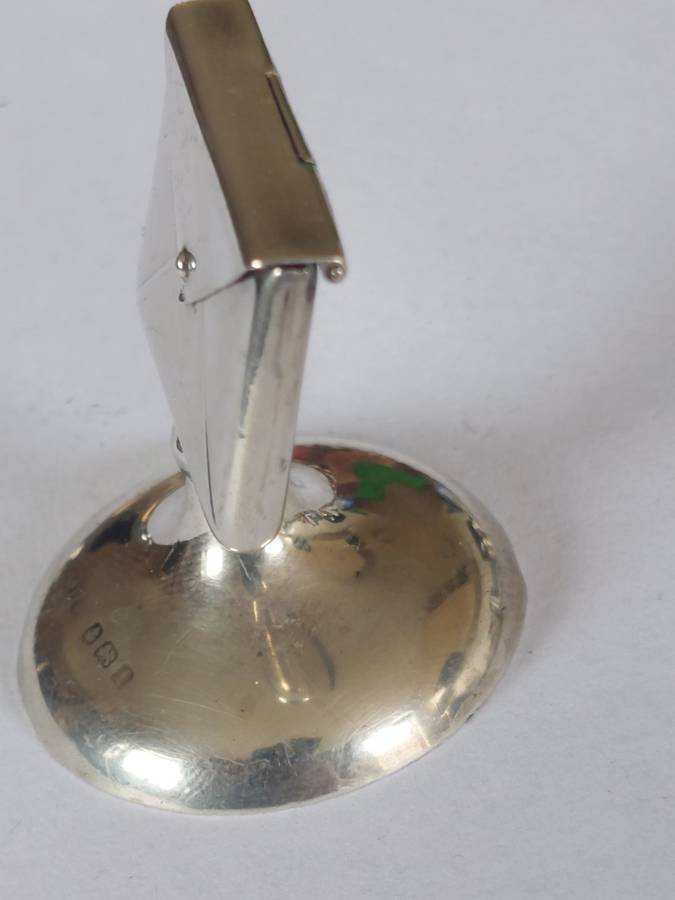 Extremely Rare!! 1904 Birm silver envelope form desk stamp case 15,7g Value R1950