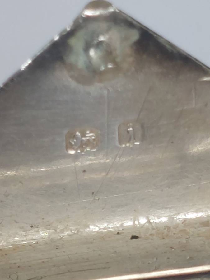 Extremely Rare!! 1904 Birm silver envelope form desk stamp case 15,7g Value R1950