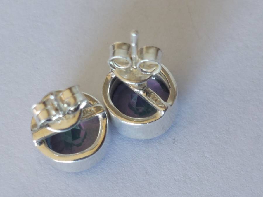 Stunning!! Large Sterling silver Mystic Topaz earrings 3,7g wow!!