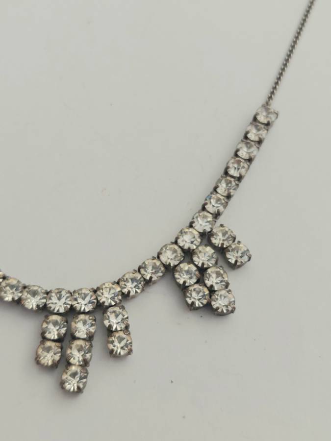 Gorgeous 1950`s sterling silver & paste necklace 13,4g wow!!