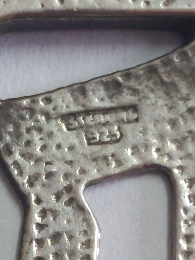 Amazing large vintage Hebrew sterling silver turquoise `Chai` pendant 7,9g