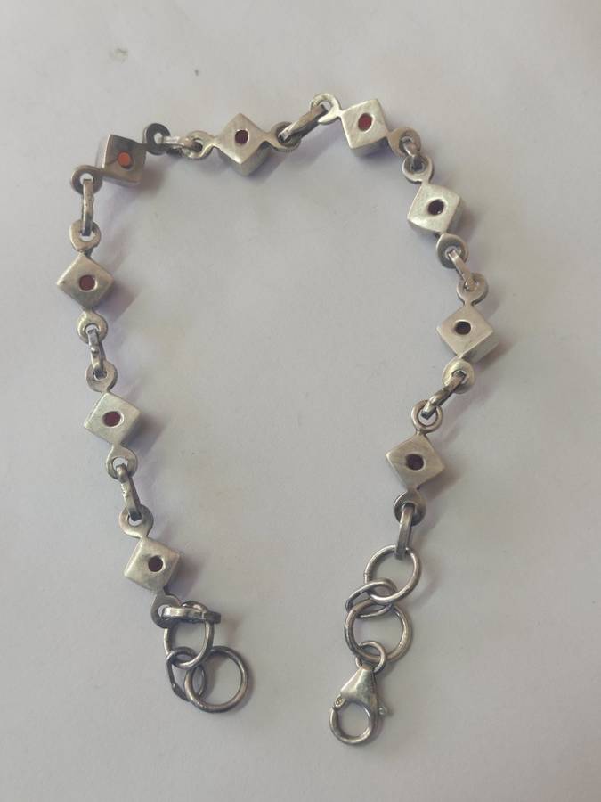Amazing sterling silver carnelian bracelet 11,6g WOW!!