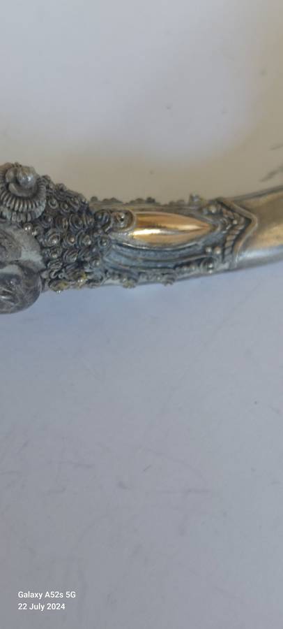 Exquisite vintage oriental sterling silver dragon cigarette holder 7.6g