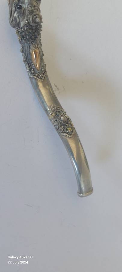 Exquisite vintage oriental sterling silver dragon cigarette holder 7.6g