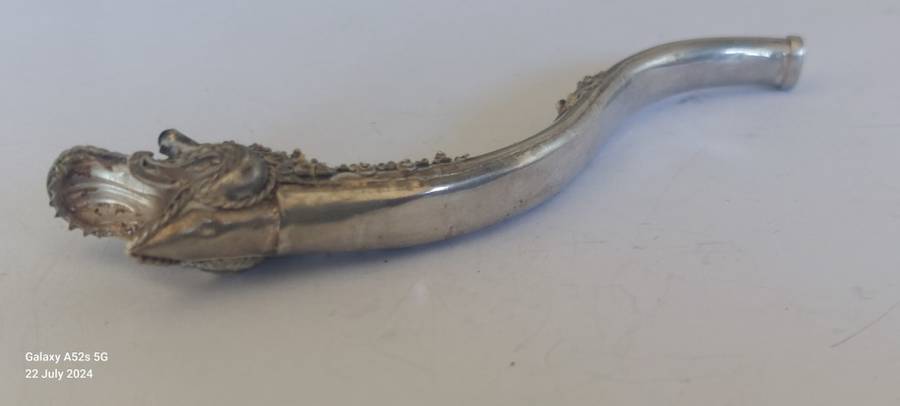 Exquisite vintage oriental sterling silver dragon cigarette holder 7.6g