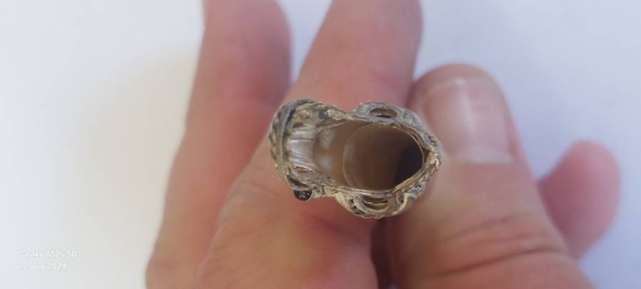 Exquisite vintage oriental sterling silver dragon cigarette holder 7.6g
