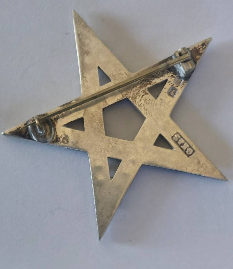 Edwardian london silver masonic excellent masters brethrens jewel brooch 11.9g