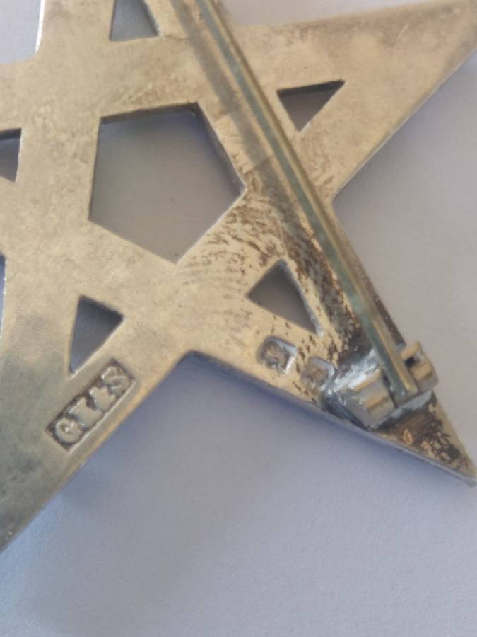 Edwardian london silver masonic excellent masters brethrens jewel brooch 11.9g