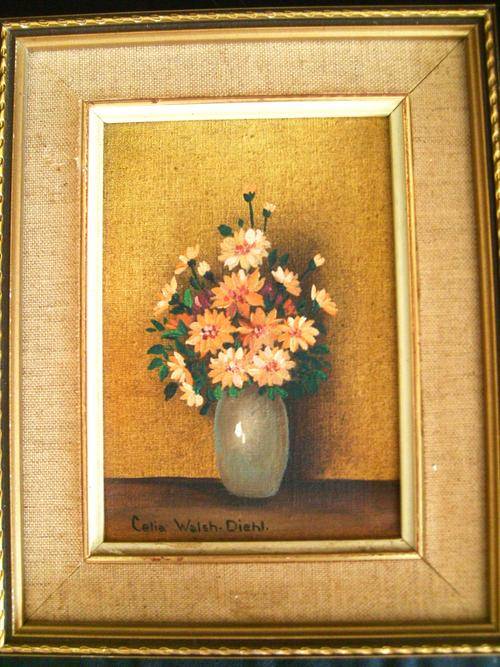 BEAUTIFUL CELIA WALSH-DIEHL STILLIFE OIL ON BOARD