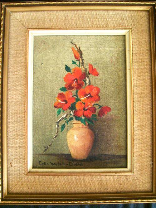 BEAUTIFUL CELIA WALSH-DIEHL OIL ON BOARD