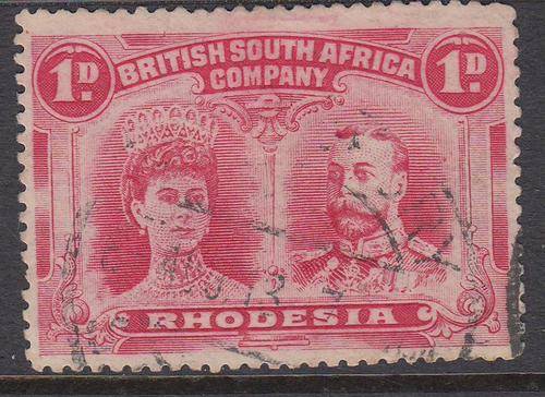 B130921 BSAC Rhodesia 1910 OD Flaw Position 73 Perf 14 cat R450 cheapest shade.