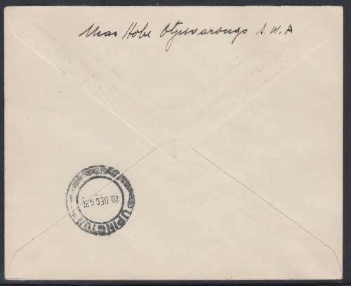 B160131 ROTO on 1st Flight to Upington South West Africa 1931 SG 68 stamp cat £45