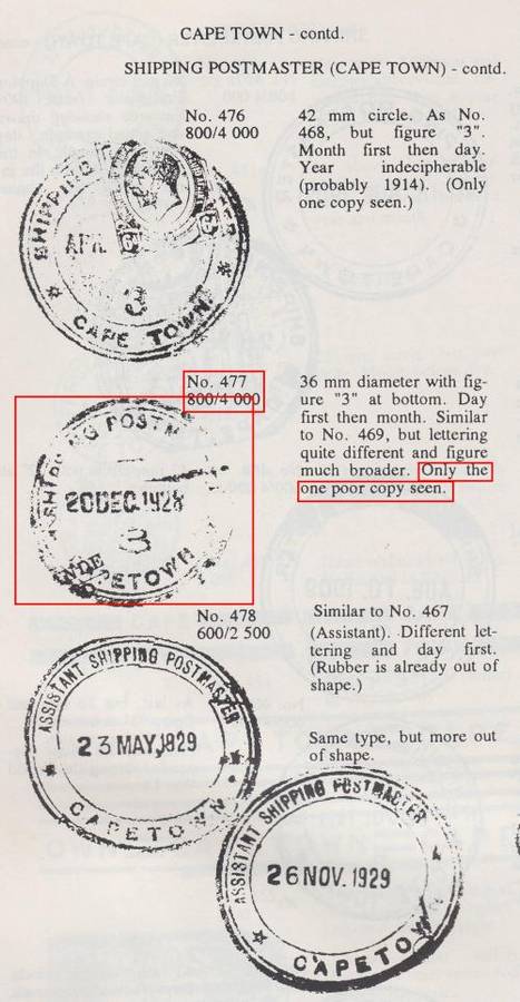 B180201 KGV SHIPPING MASTER = 23 SEPT 1927 South Africa London  extremely RR usage Putzel 477