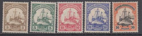 B190601 LOZENGE WMK selection including scarce 30f Germany South West Africa 1906 MH