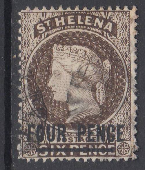 B190701 CERTIFIED 17mm Long St Helena 1844 SG 43C VFU