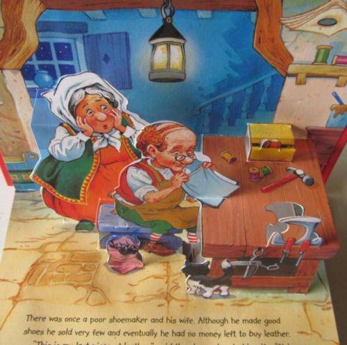 ONLY 1 AVAILABLE - The  elves and the shoe maker - 3d pop-up story book. Bright and colourful.