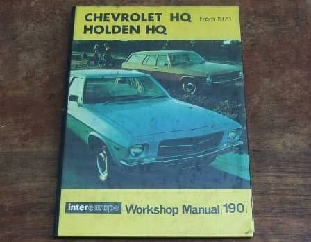VERY RARE !! CHEVROLET & HOLDEN OWNERS WORKSHOP MANUAL FROM 1971 ....MUST SEE !!