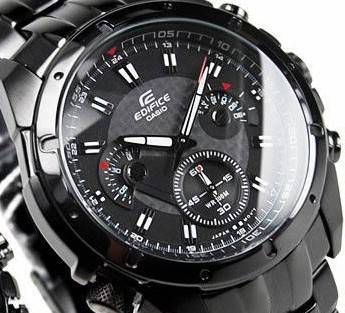 C A s i o   EF Multi-fashionable black steel business F1 racing MEN'S WATCH EF-535BK-1A