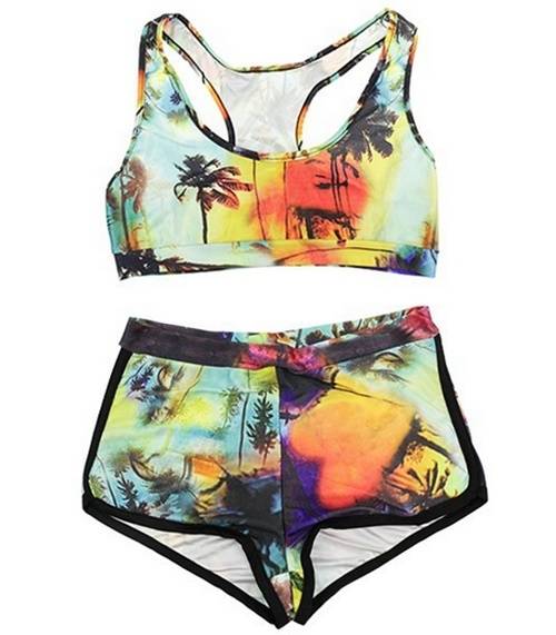 *DIVA RANGE* Sunset Print Sporty Bathing Suit