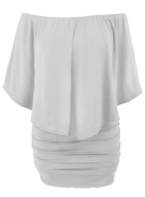 *DIVA RANGE* Plus Size Multiple Dressing Layered Grey Mini Dress