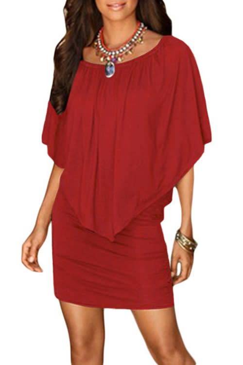 *WILD ROSE* Layered Red Mini Dress - S/M/L