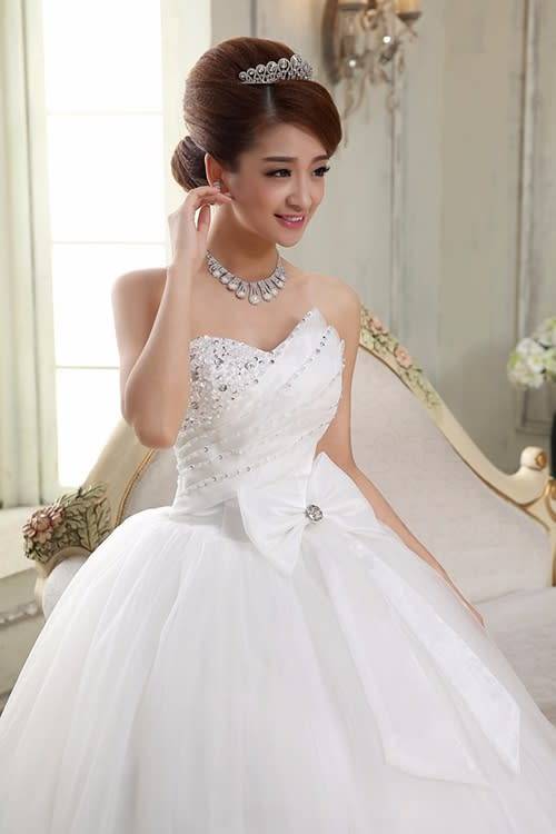*WILD ROSE* *OFF WHITE* Bow Detail Wedding Gown Strapless Dress - Set Sizes - FREE SHIPPING!