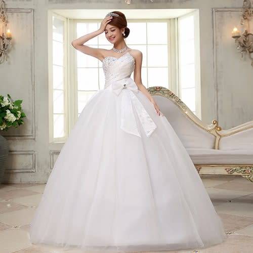 *WILD ROSE* *OFF WHITE* Bow Detail Wedding Gown Strapless Dress - Set Sizes - FREE SHIPPING!