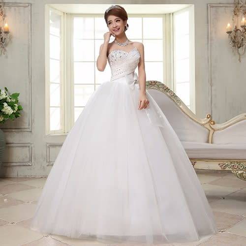 *WILD ROSE* *OFF WHITE* Bow Detail Wedding Gown Strapless Dress - Set Sizes - FREE SHIPPING!
