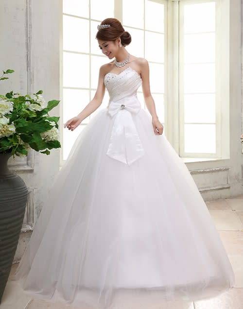 *WILD ROSE* *OFF WHITE* Bow Detail Wedding Gown Strapless Dress - Set Sizes - FREE SHIPPING!