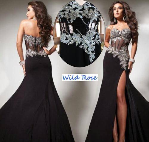 *IN STOCK* BLACK & SILVER Evening Ball Party Matric Dance Formal Gown Cruise Dress - FREE SHIP!!
