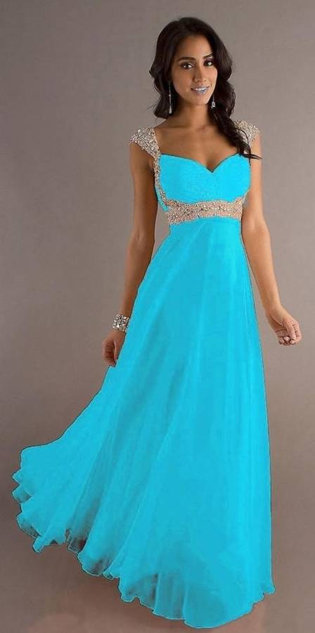 Evening Ball Party Gown Dress -AQUA BLUE-Set Sizes-FREE SHIPPING!