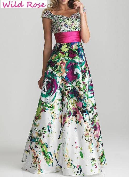 *GORGEOUS FLORAL* Evening Party Matric Dance Formal Gown Dress - FREE SHIPPING!!