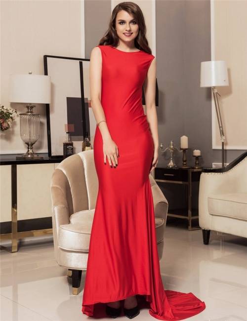 *WILD ROSE* Red Bow Detail Low Back Sleeveless Evening Dress - S/M/L/XL