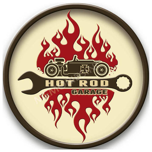 Hot Rod Garage (version 2) - Metal sign (Large)