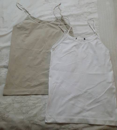 Set of 2 stretch Viscose strappy tops * As new * Size M