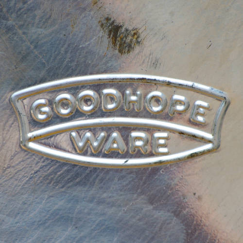 VINTAGE GOODHOPE WARE KITCHEN TIN - LARGE ROUND TIN WITH LID IN GOOD CONDITION