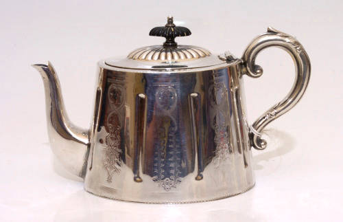 ENGRAVED SHEFFIELD SILVER PLATED TEA SET