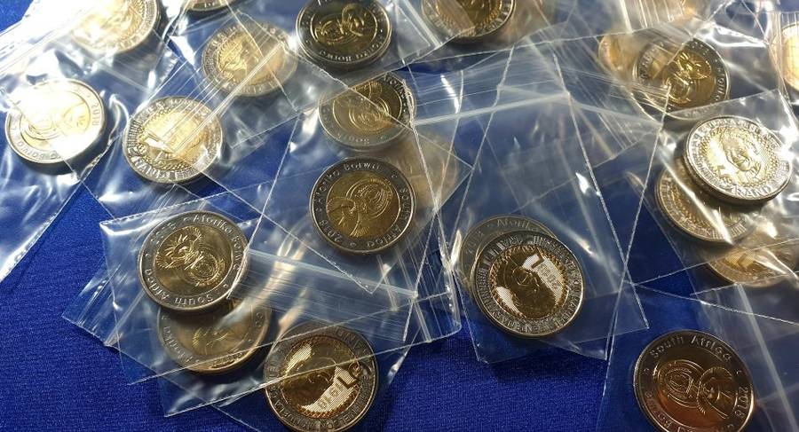 2018 Nelson Mandela Centenary 5 Rand coins from Sealed SA Mint Bag