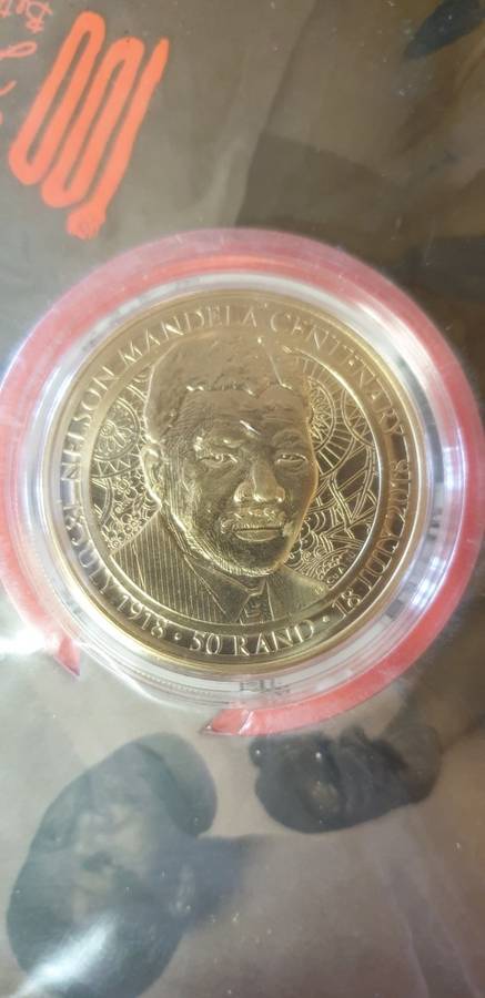 Nelson Mandela Centenary 2018. Uncirculated R50 sealed as issued by South Africa Mint