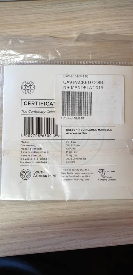 Nelson Mandela Centenary 2018. Uncirculated R50 sealed as issued by South Africa Mint