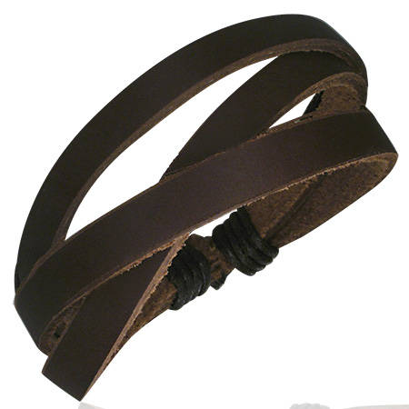 Triple Wrap Rope Adjustable Leather Bracelet by Dazzling Jewellers