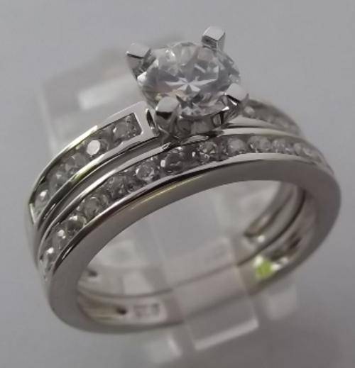 Wedding twinset in Sterling Silver & Cubic Zirconias by Dazzling Jewellers