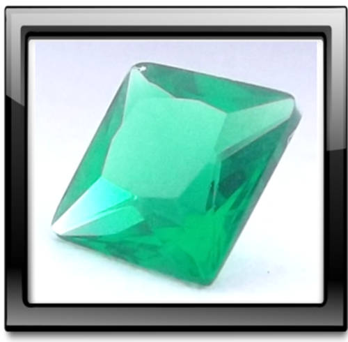 5mm Emerald Green Cubic Zirconia, Princess Cut. 0.75ct