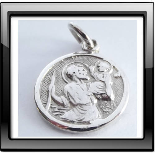 St Christopher. Patron Saint of Safe Travels. Sterling Silver