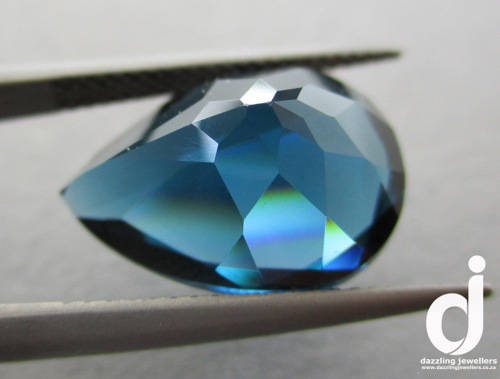 London-blue Blue Topaz. Pear. 11.30ct | 16x12mm (Retail: R6500.00+)