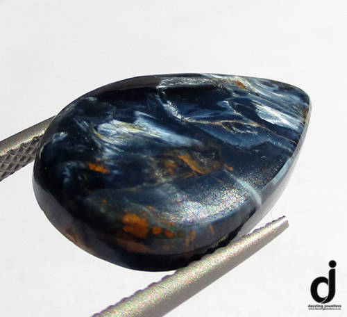 Pietersite Cabochon. Free-form Pear. 7.90ct ct | 19.75x11.82mm
