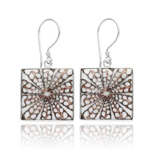 MOTHER OF PEARL AND STERLING SILVER EARRINGS